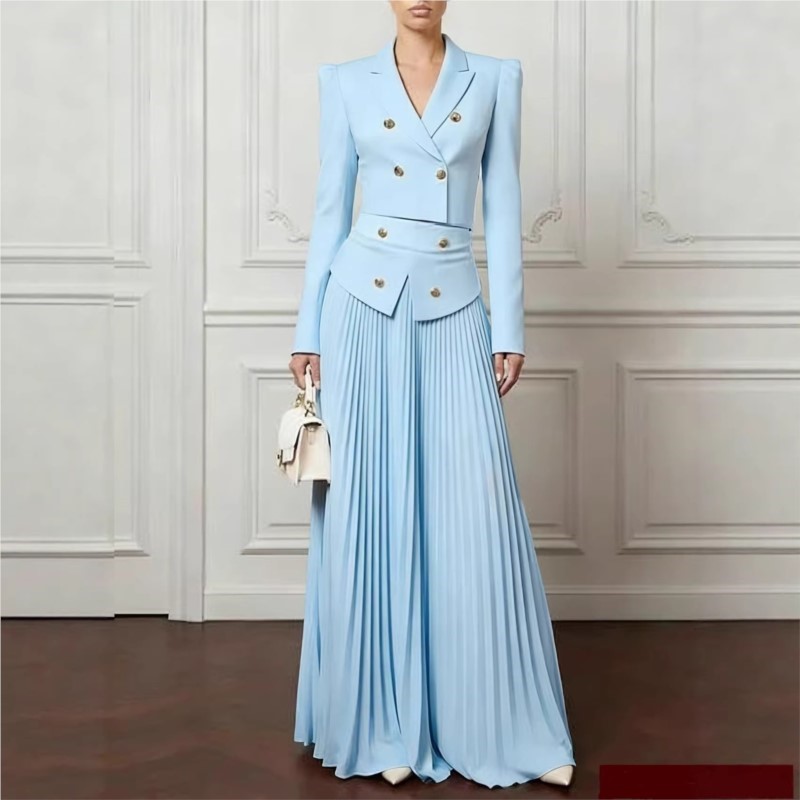 Women Formal Wear For Summer - Элегантный деловой костюм-двойка: пиджак с лацканами
