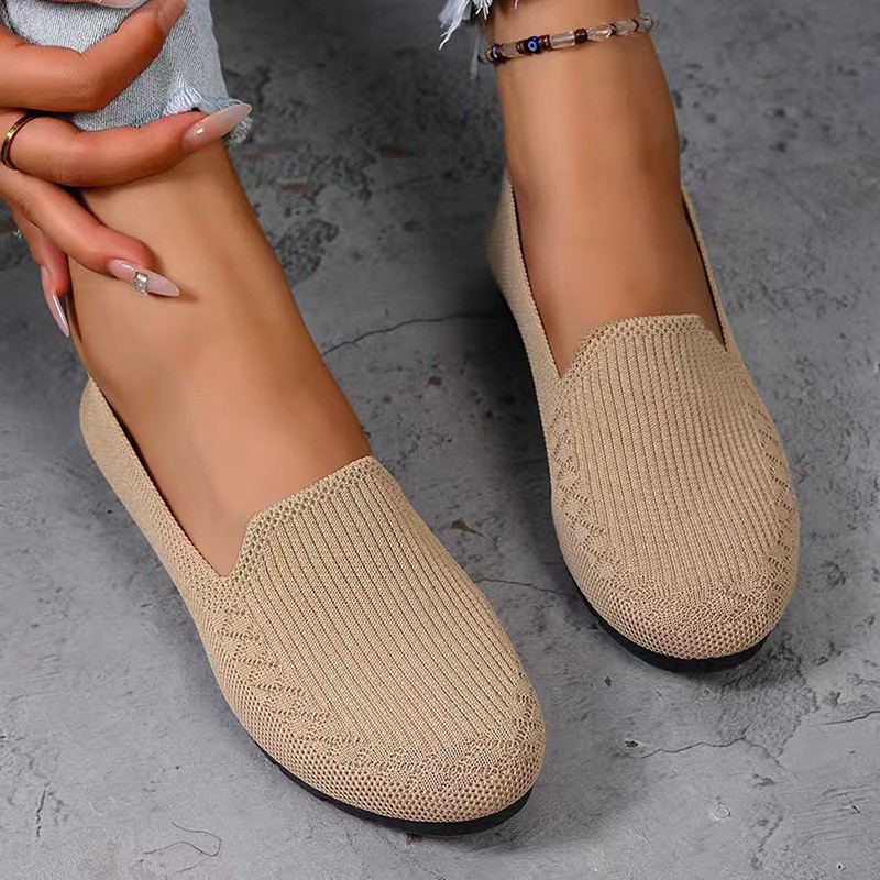 Formal Women Daily Wear Shoes - Женские вязаные лоферы: легкие, нескользящие, повседневные,