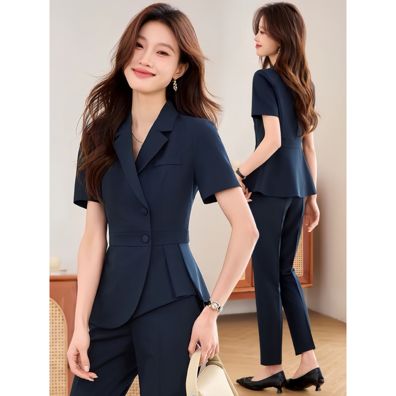 Women'S Formal Wear Stores - Тонкий профессиональный женский костюм темно-синего цвета