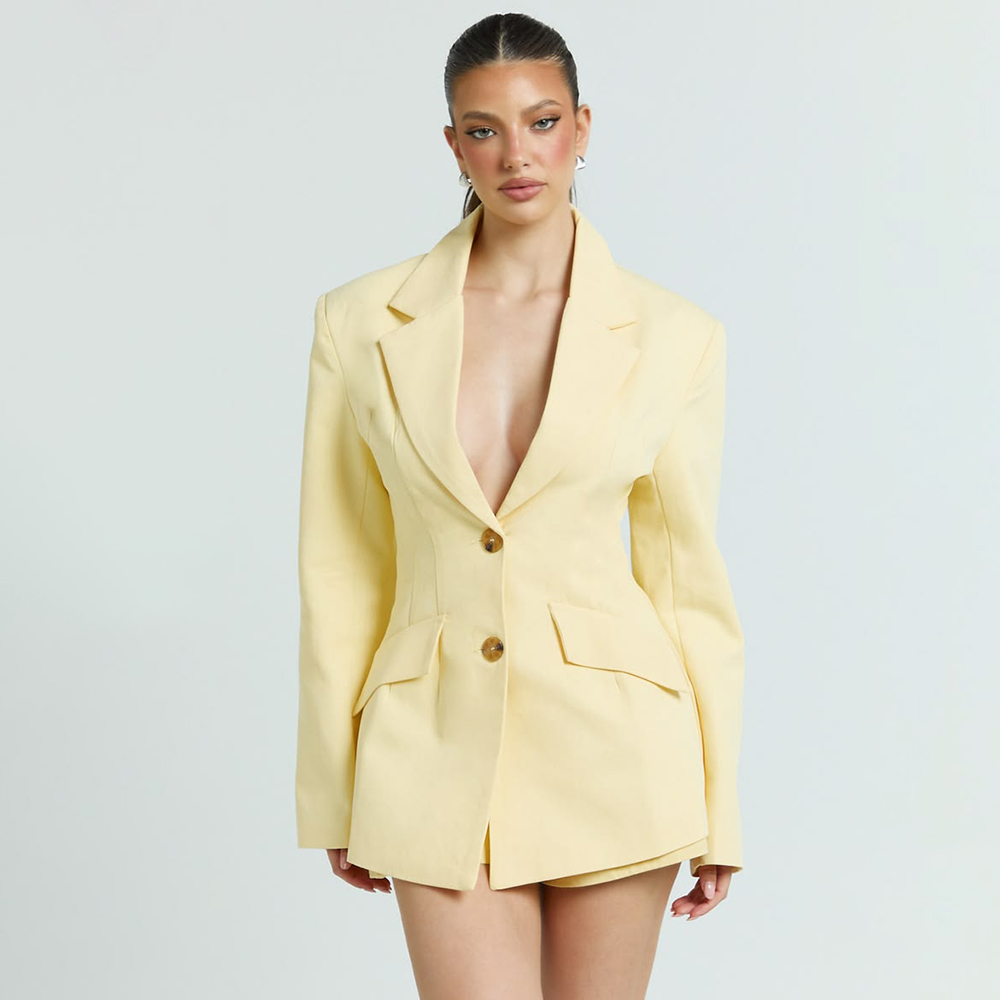 Светло-желтый женский костюм-д – обзор и цена Yellow Formal Wear Women
