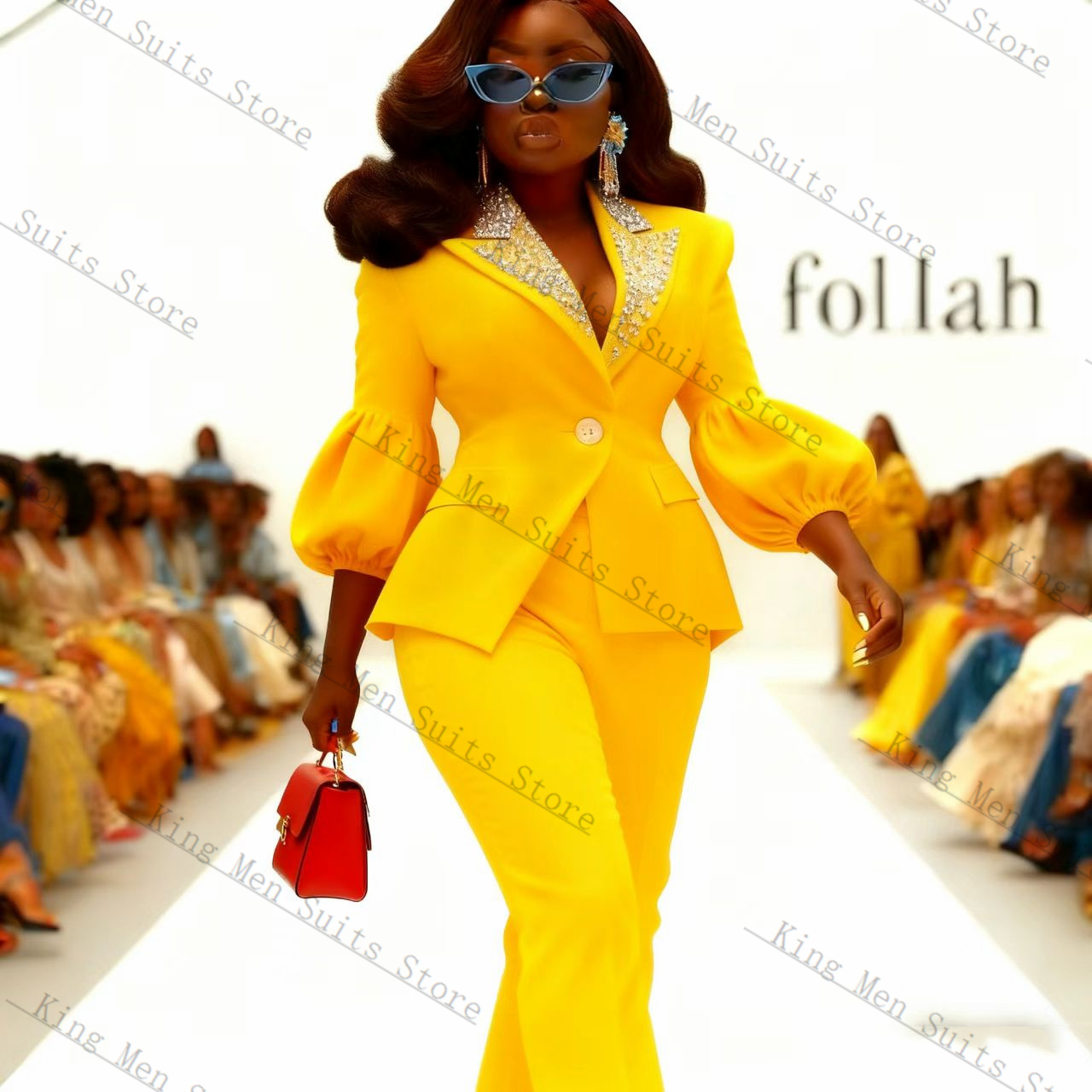 Желтый женский костюм из хлопк – обзор и цена Yellow Formal Wear Women