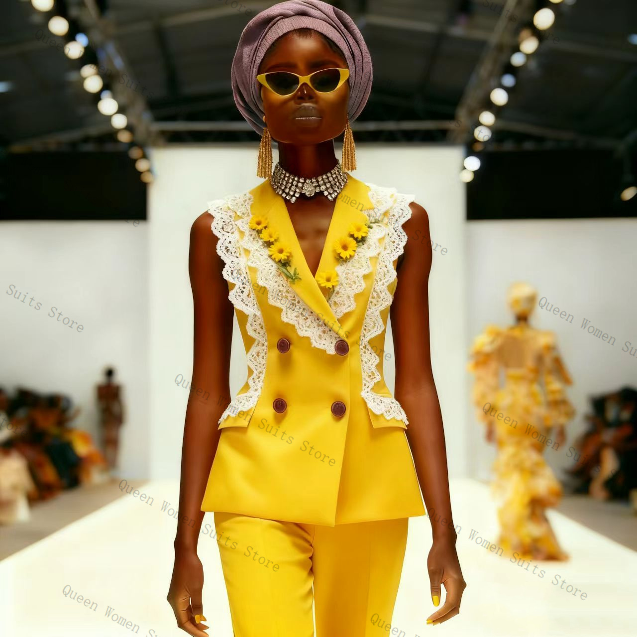 Желто-белый кружевной женский  – обзор и цена Yellow Formal Wear Women