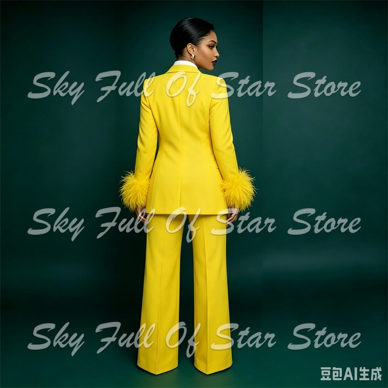 Ярко-желтый женский костюм с п – обзор и цена Yellow Formal Wear Women