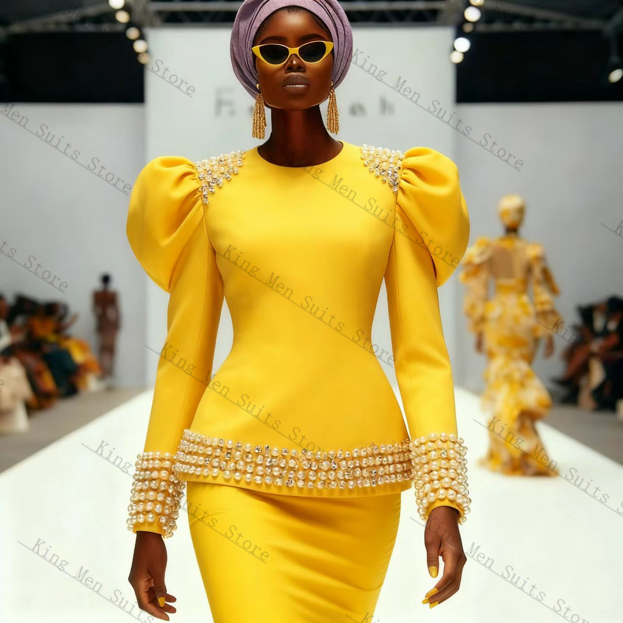 Желтый, черный женский костюм, – обзор и цена Yellow Formal Wear Women